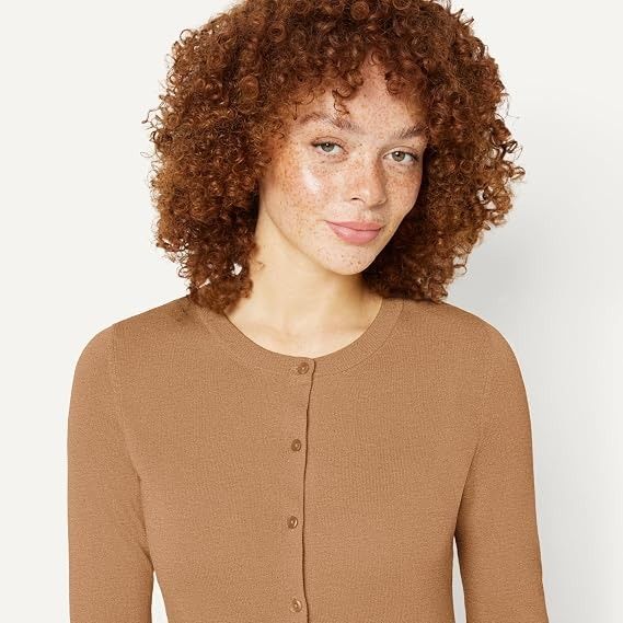 Brown Button-Up Cardigan Sweater image 1